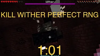 [WR] Kill Wither Perfect RNG 1:01 | SSG Minecraft Bedrock