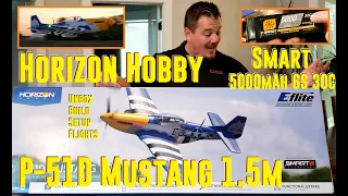 Horizon Hobby - P-51D Mustang 1.5m - Unbox, Build, Setup, & Maiden Flights