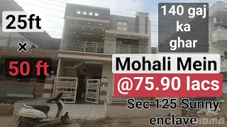 140 gaj 3 bhk double storey budget friendly house,sec 125 Mohali@9316220584