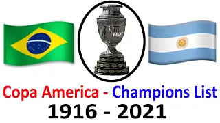 Copa America Champions (1916-2021) | All Copa America Champions List (1916-2021) | All Champions