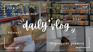 VLOG | Compras do mês,  dicas saudáveis + organizando geladeira