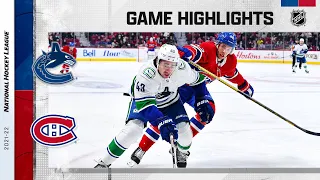 Canucks @ Canadiens 11/29/21 | NHL Highlights