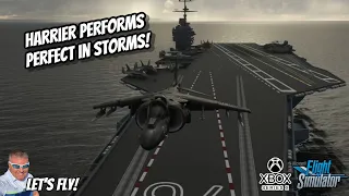 Harrier Visits Tokyo From Aircraft Carrier In Thunderstorm! Microsoft Flight Simulator Xbox