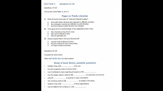 IELTS Listening Section-3(Paper on Public Libraries) with answers