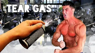 Bodybuilder VS Tear Gas GRENADE Experiment