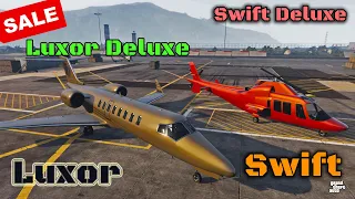 GTA Online Luxor Deluxe & Luxor & Swift & Swift Deluxe | SALE! Plane & Helicopter | Luxury | Worth?