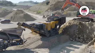 Tesab 700ie Hybrid Jaw Crusher Working in a Limestone Quarry