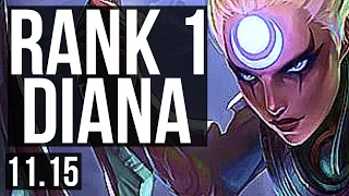 DIANA vs DR. MUNDO (JUNGLE) (DEFEAT) | Rank 1 Diana, Godlike, 7/2/4 | BR Challenger | v11.15