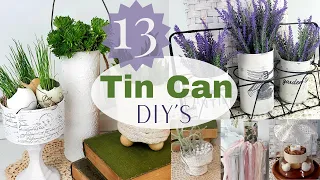 13 TIN CAN UPCYCLING IDEAS -WINDSOCK -PLANTERS -WALL POCKET -LANTERN