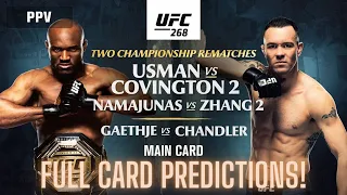 UFC 268 USMAN VS. COVINGTON 2 FULL CARD BREAKDOWN + PREDICTIONS!