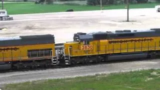 Parking NREX SD45T-2s in the Galesburg yard