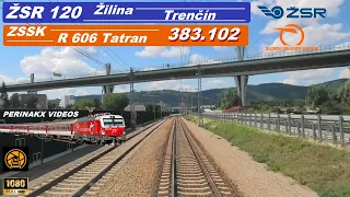 Cabview ► Žilina - Trenčín ► 🚄 ► ŽSR 120 ► ZSSK R 606 Tatran ► 383.102