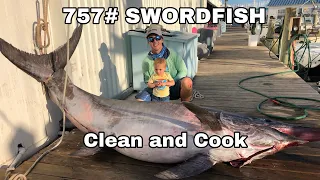 757# SWORDFISH - Clean and Cook - Traeger 780 Pro Grill