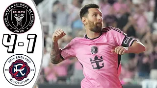 Inter Miami vs New England 4-1- All Goals & Highlights - 2024 Messi Goal l SOM 10