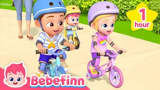 Bike Song for an Hour | Vehicles | Outdoor Play for Kids #Bebefinn