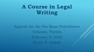 Basics of Brief Writing: A Course in Legal Writing (Course 2200568N)