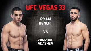 UFC Vegas 33 | Ryan Benoit vs. Zarrukh Adashev | Analysis, Odds and Predictions