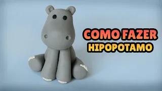 How to make BABY HIPPO - Easy Clay, Play Doh, Plastilina, Fondant Tutorial - DIY