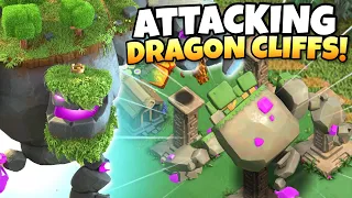 Using NEW Mountain Golem to 3 Star Dragon Cliffs District! Clash of Clans Update Sneak Peek 3