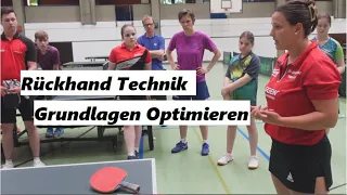 Tischtennis Lehrgang Mit Lukas & Anastasia | Teil 3... Die Grundlagen der Rückhand Technik  👌