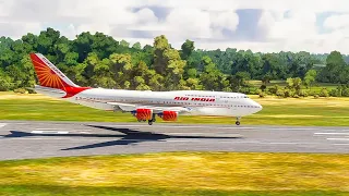 beautiful view of the plane when landing at the airport eps 0305