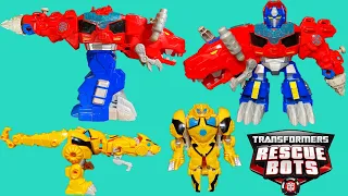 Transformers Rescue Bots Dinobots with lights and sounds! Optimus Prime and Bumblebee!