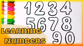 How to Draw and Color  Numbers 1,2,3,4,5,6,7,8,9,0.| Learning to Write Numbers.