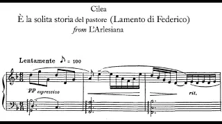 CILEA " E' la solita storia del pastore " L'ARLESIANA (piano accompaniment wit score karaoke tenore)