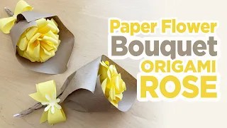 How to Make Paper Flower Bouquet | Origami Rose | Paper Rose Bouquet