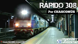 ¡Tren RÁPIDO N°308 con la CKD8G0005 por CHASCOMÚS hacía PLAZA CONSTITUCIÓN! - 24/02/2023
