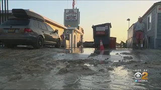 Powerful Waves Flood Balboa Peninsula In Newport Beach