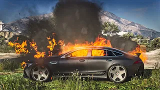 $160.000 Mercedes-AMG GT63s on Fire 🔥 BURNING SUPERCAR MERCEDES AMG GT63 in GTA 5