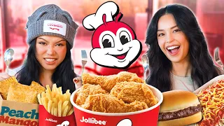 Valkyrae and Bella Poarch Try EVERY Item on the Jollibee Menu