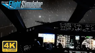Microsoft Flight Simulator 2020 *MAXIMUM GRAPHICS RAINY Realistic Takeoff | 787-10 Dreamliner