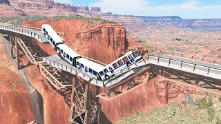 Collapsing Bridge Pileup Car Crashes #30 - BeamNG DRIVE | SmashChan