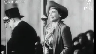 The Duchess of Gloucester launches ship in Devonport (1937)