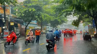 【🇻🇳 4K】 Walking Through Heavy Rain in Da Nang Vietnam - Relaxing Sounds For Sleep #asmr