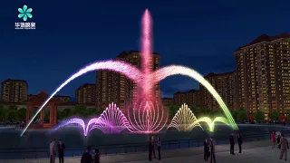 musical dancing lake fountain animation