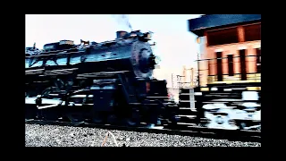 Santa Fe 3751 steam, BNSF, Amtrak Locomotives leaving Fullerton Train Station and Museum May 2017