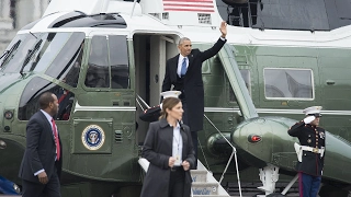 Obama waves goodbye after Donald Trump's inauguration