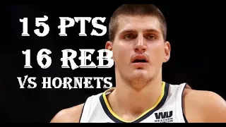 Nikola Jokic 15 pts 16 reb 7 ast vs Hornets Feb 05, 2018