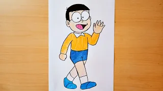 How to Draw Nobita From Doraemon || step by step - color drawing