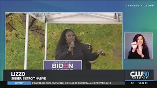 Lizzo Campaigns In Detroit, Harper Woods For Joe Biden