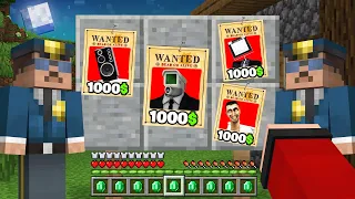 CES SKIBIDI SONT RECHERCHÉS PAR LA POLICE SUR MINECRAFT ! Skibidi Toilet, Speakerman, TV MAN,