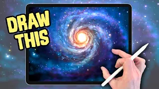 IPAD PAINTING MADE EASY -  Galaxy Spiral Procreate tutorial