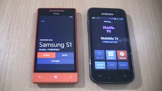 Over the Horizon Incoming call & Outgoing call at the Same Time HTC 8S +Samsung Galaxy S1 black