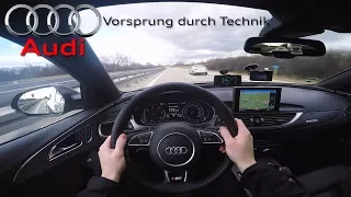 2017 Audi A6 Bi-Turbo Competition (326Hp) POV- Top speed on Autobahn ✔