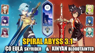 Xinyan Burgeon & C0 Eula 3-Star Weapons F2P | Spiral Abyss 3.1 Floor 12  9 stars | Genshin Impact