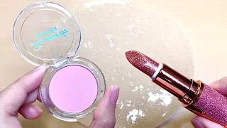 Pink Slime Mixing with MAKEUP ASMR Slime Coloring