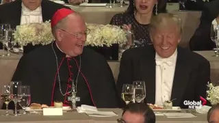 Charity dinner M.C. jokingly reminds Donald Trump that he's not in a locker room